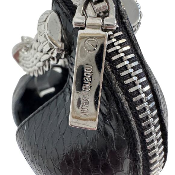 Roberto Cavalli Exotic Snakeskin Crystal Panther Platform Heels Size 39 - Picture 10 of 14